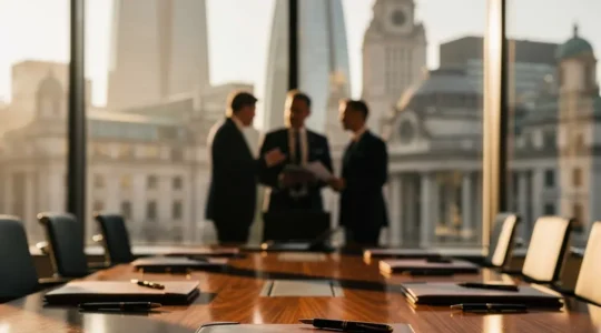 Executive boardroom scene illustrating strategic dividend policy communication