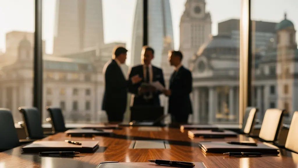 Executive boardroom scene illustrating strategic dividend policy communication