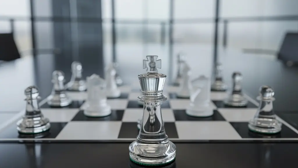 Abstract visualization of a decision-making framework with interconnected nodes and pathways