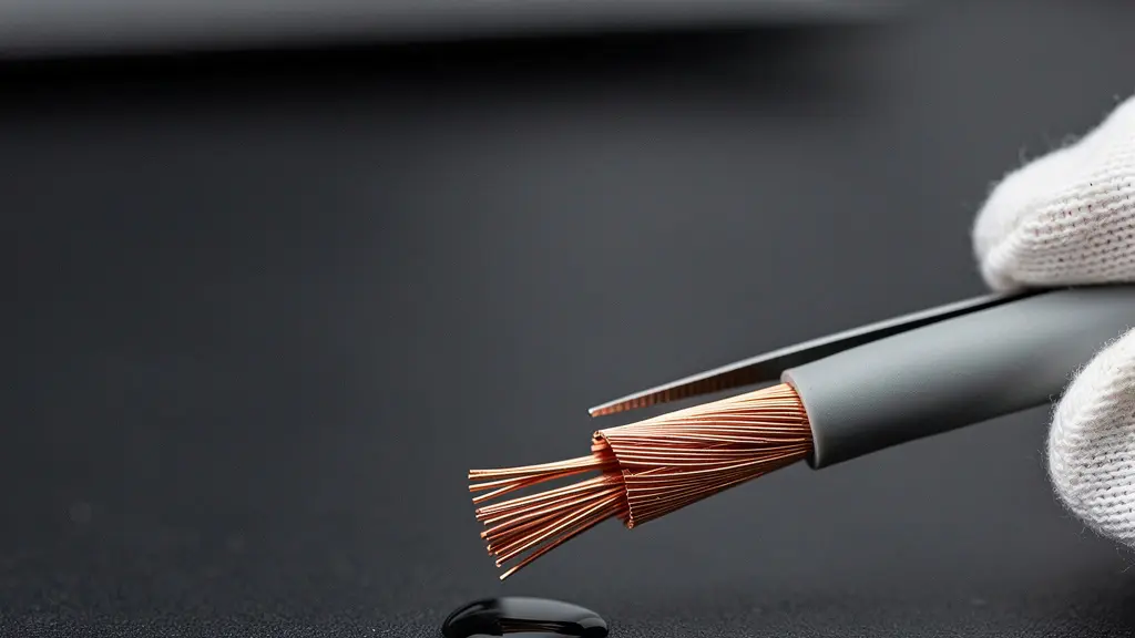An extreme close-up of a frayed network cable being carefully repaired beside a single water droplet, symbolizing rebuilding trust after a breach without showing any screens or text.
