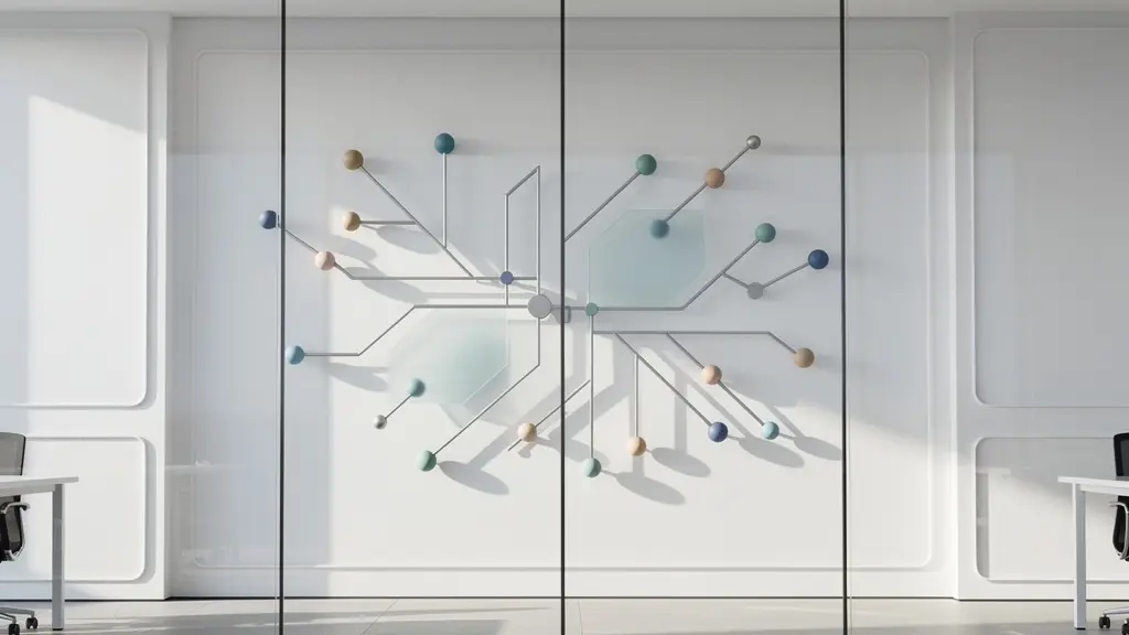 Visual representation of organizational responsibility mapping with clean lines and structure