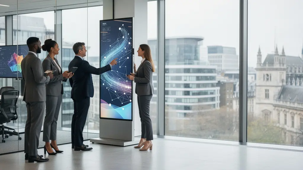 Business compliance team analyzing UK PECR regulations for marketing database growth in modern office setting