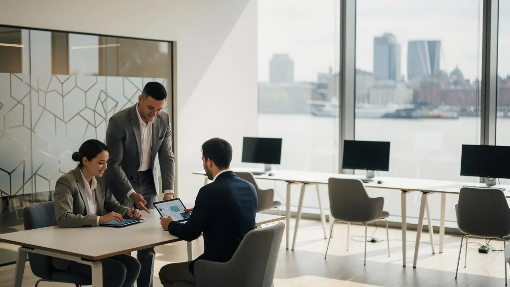 Professional UK finance team preparing for statutory audit in modern office