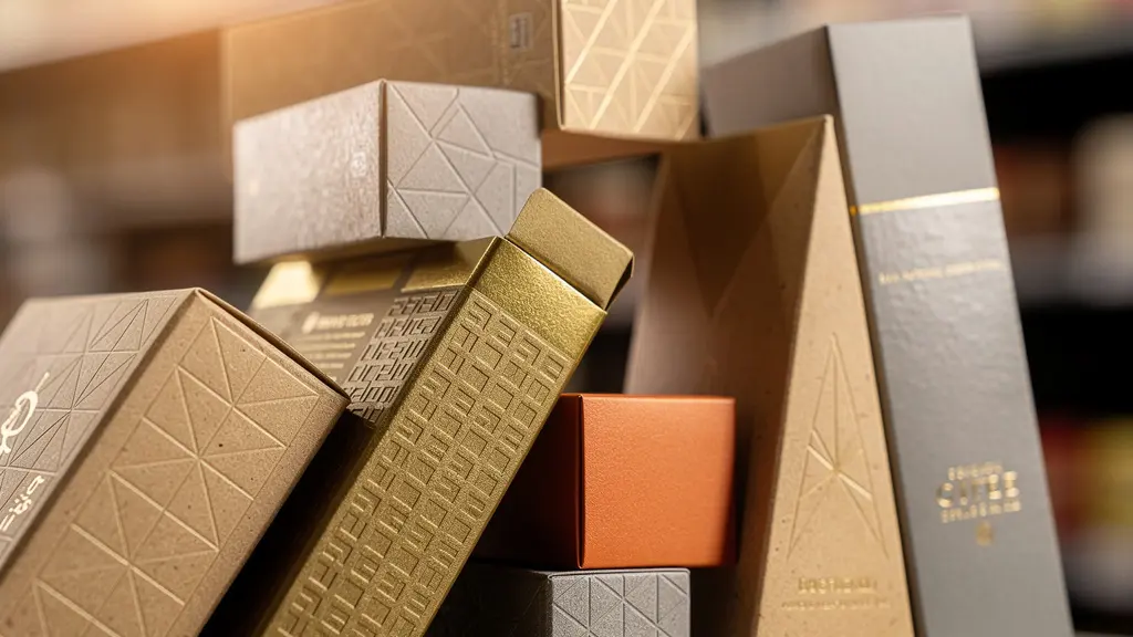 Premium private label products elegantly displayed in upscale UK supermarket setting